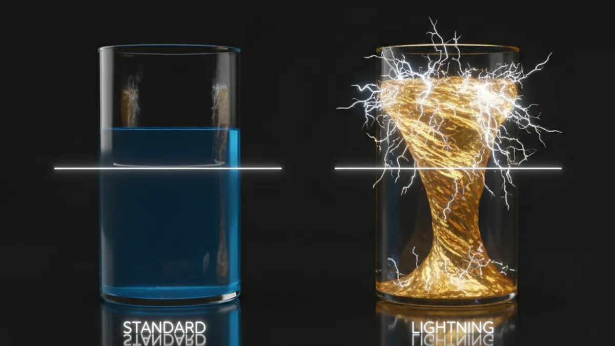 標準 vs 閃電百家樂 RTP 對比：標準版穩定藍色液面 vs 閃電版動態金色液面