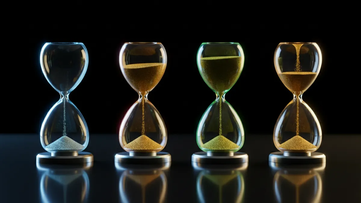 四種返水類型：四個沙漏以不同速度流淌金沙，代表不同返水頻率