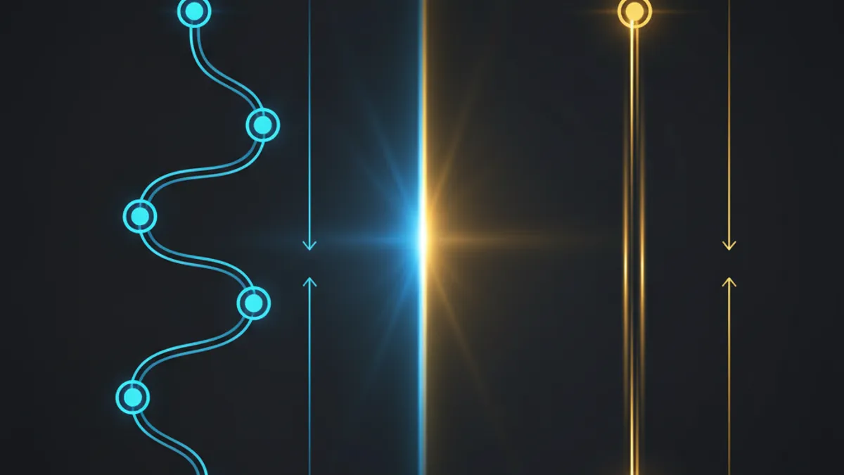 首次出金 vs 後續出金對比：左側較長路徑 vs 右側精簡路徑