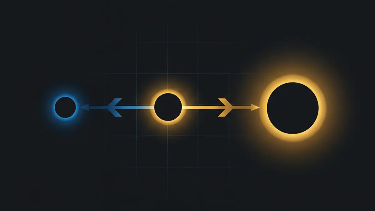 出金測試三階段流程：三個發光節點連接藍到金漸層線