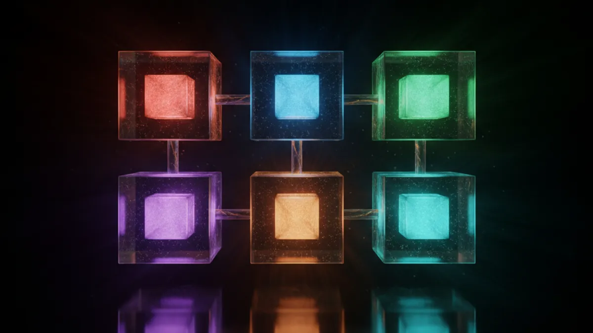 六大老虎機遊戲商比較：六個發光立方體代表不同遊戲供應商
